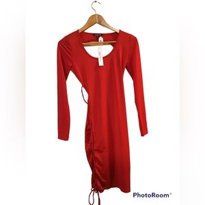 Good time Usa Crisscross BacK MIDI Dress Red SIZE M